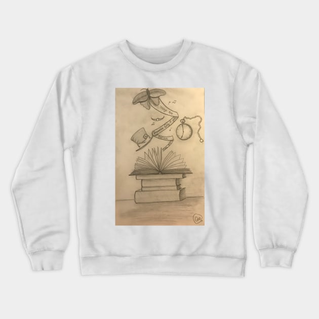 Books are a Wonderland Crewneck Sweatshirt by Mandiehatter